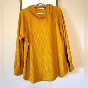 Workshop Republic Clothing Soft Flowy Long Sleeve Top with Hood